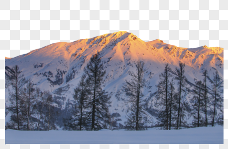 日出阳光洒在雪山上图片