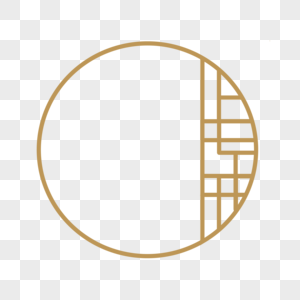 中国风古风金色圆圈简约边框图片