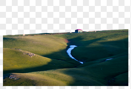 新疆山区青山绿水草场牧区扶贫高清图片