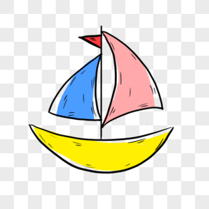 夏日帆船手绘图片