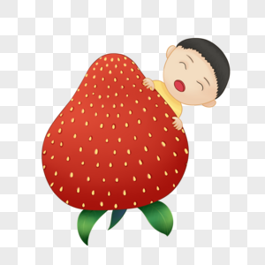 草莓男孩红色图片