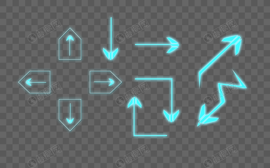 科技发光箭头元素图片