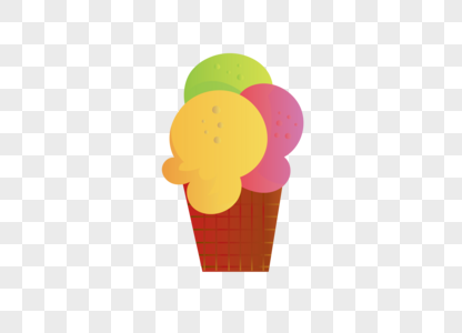 AI矢量图卡通可爱三层冰淇淋图片