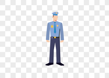 AI矢量图平面化人物劳动人员男性警察图片