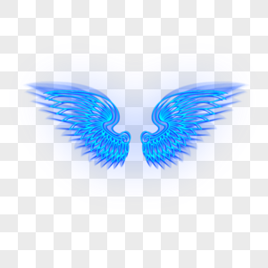 蓝色发光翅膀图片