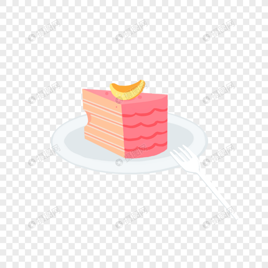 黄桃奶油夹心蛋糕元素图片