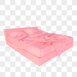 C4D粉色家具方形小床图片