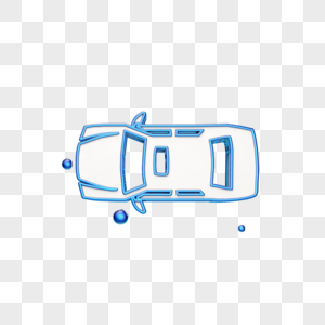 蓝色立体汽车车门未关指示灯图标图片