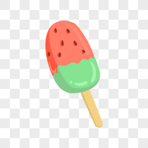 夏日手绘西瓜冰淇淋图片