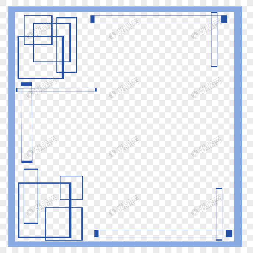 蓝色边框图片