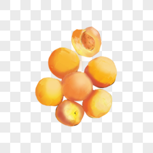 黄杏卡通水果杏插图高清图片