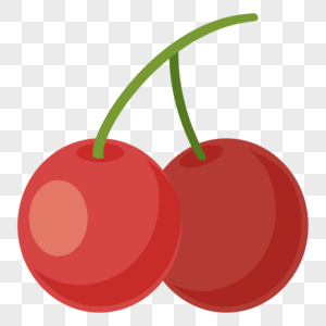 红色樱桃水果扁平化高清图片