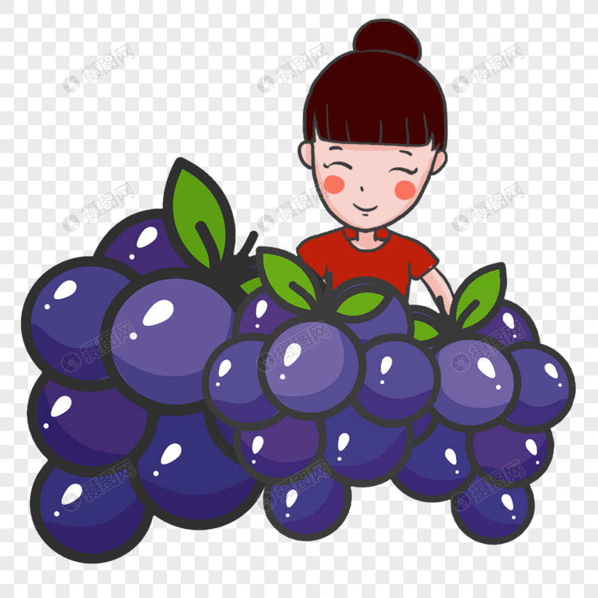 女孩和葡萄