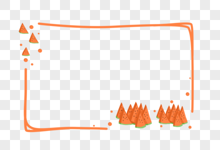西瓜边框清凉西瓜装饰高清图片