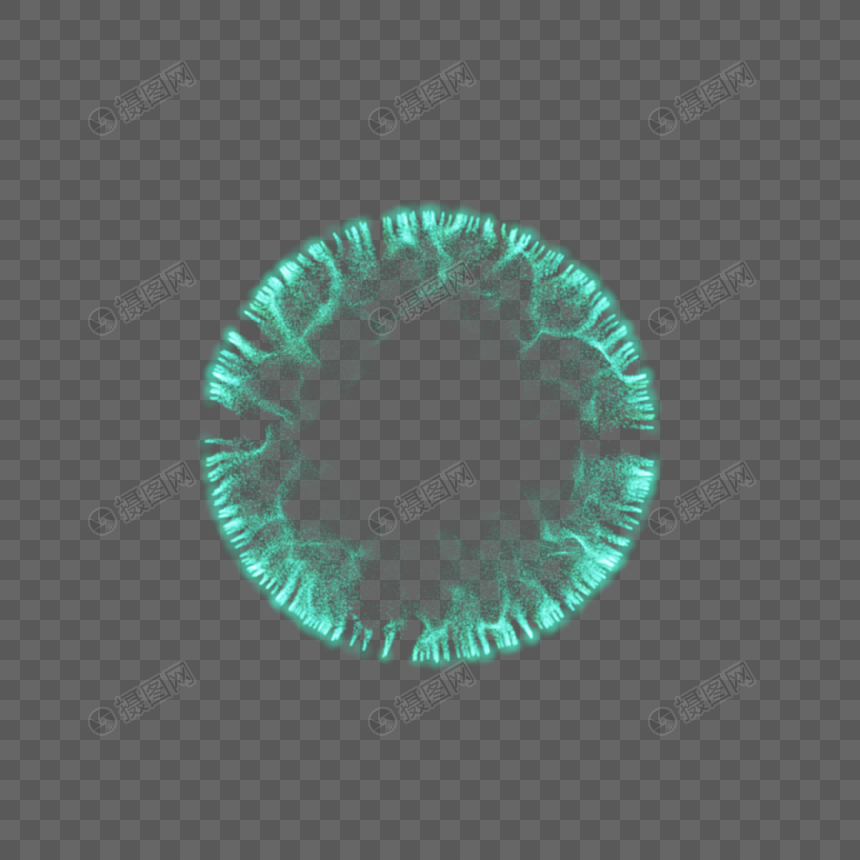 蓝绿色科幻光圈光效图片