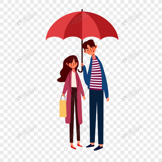 打伞的情侣图片