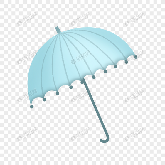 夏天的蓝色小伞图片