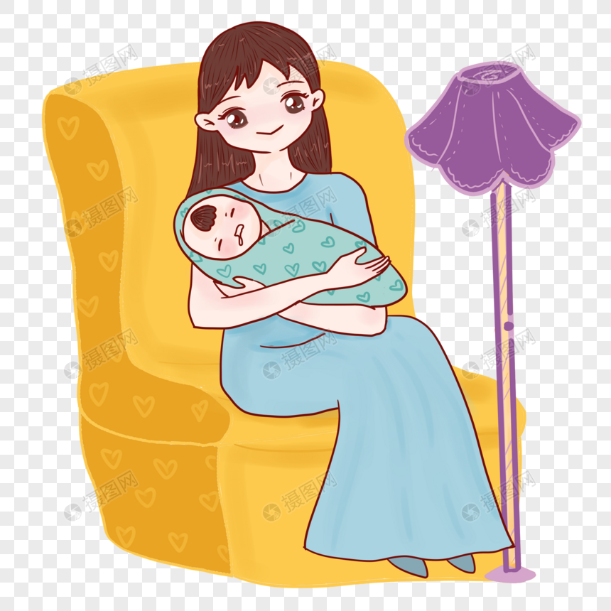 抱着婴儿的母亲