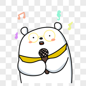 呆头熊唱歌表情包图片