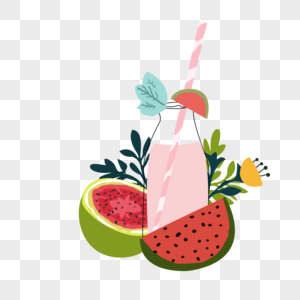夏日水果彩色饮料图片