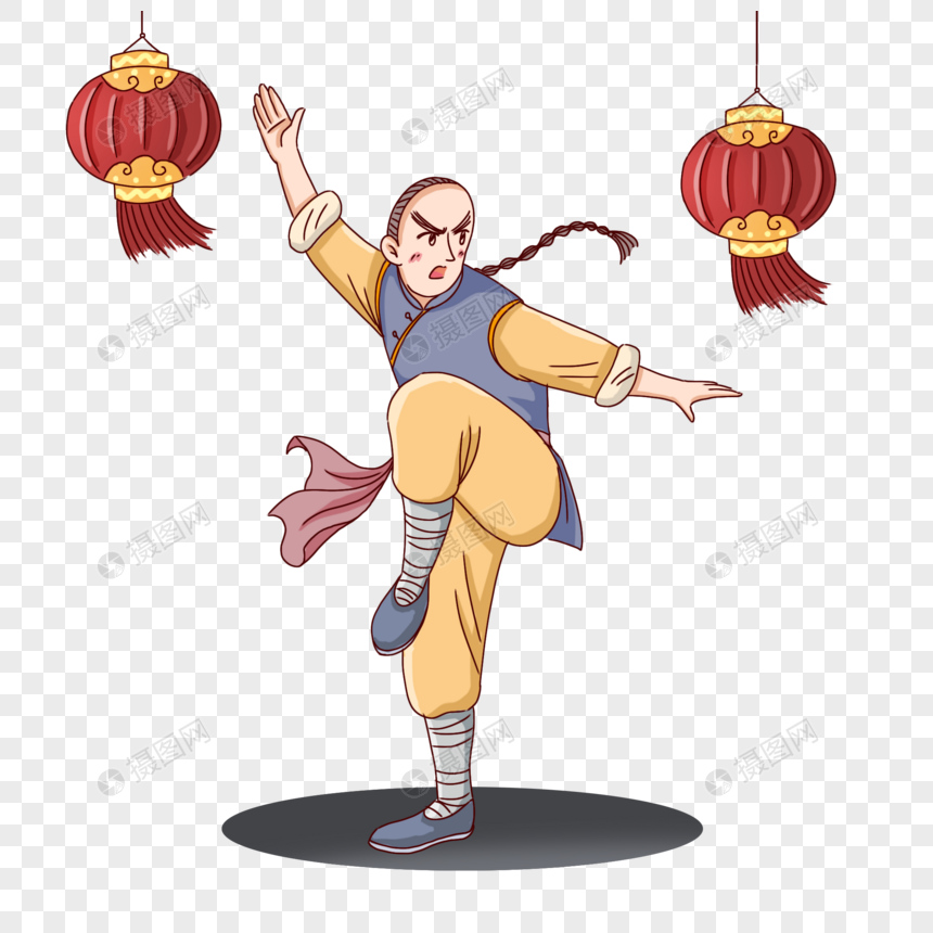 免抠元素 手绘/卡通元素 功夫黄飞鸿.