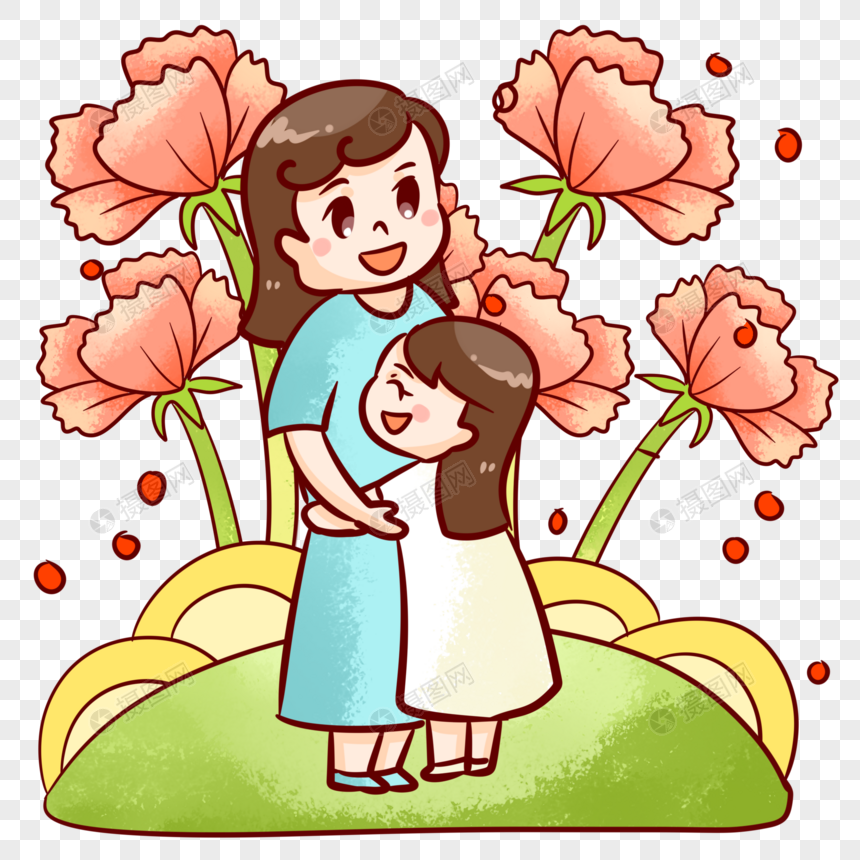 抱着妈妈的孩子