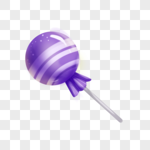 紫色棒棒糖手绘棒棒糖高清图片