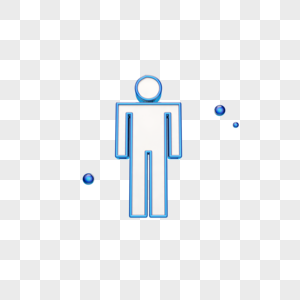 立体蓝色男厕所标志高清图片