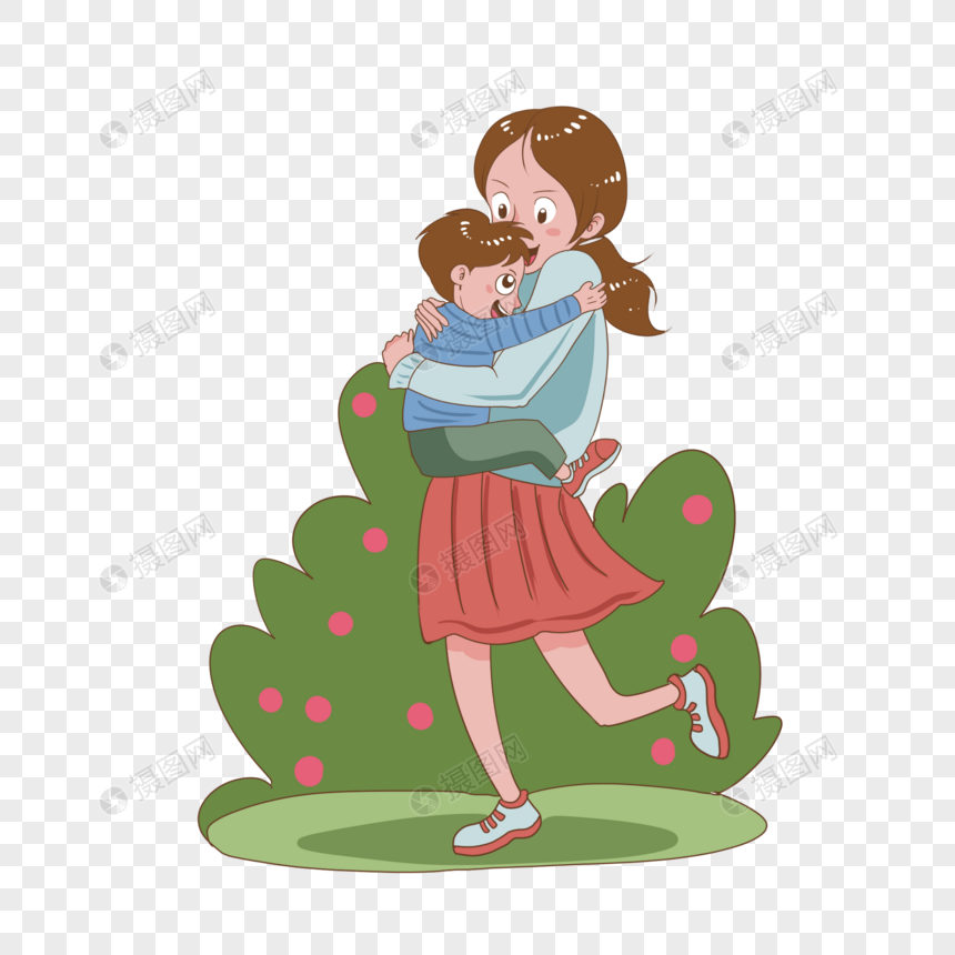 抱着孩子的母亲