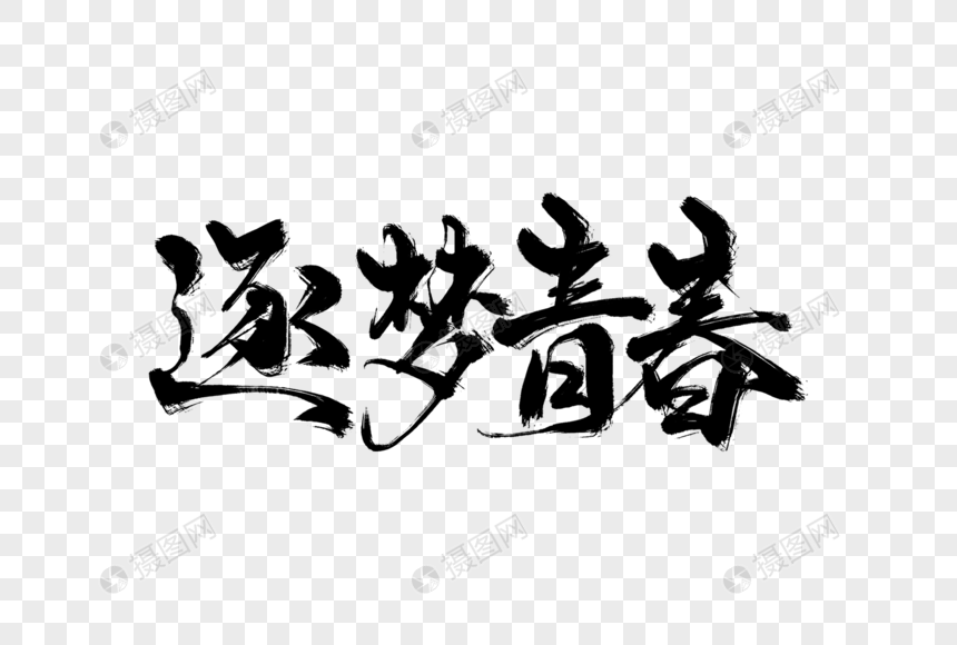 逐梦青春手写字