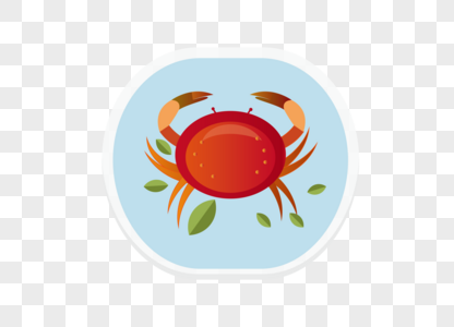 AI矢量图红色食物类元素螃蟹类元素图片