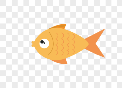 AI矢量图平面化金鱼鱼类元素黄色金鱼图片