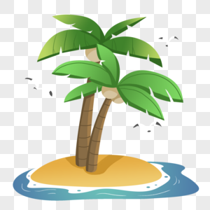 夏日海洋沙滩椰子树图片