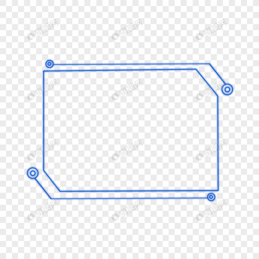 大气科技蓝色发光边框图片