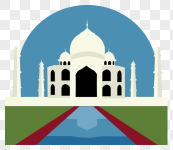 印度泰姬陵旅游胜地世界地标历史名胜建筑宫殿元素图片