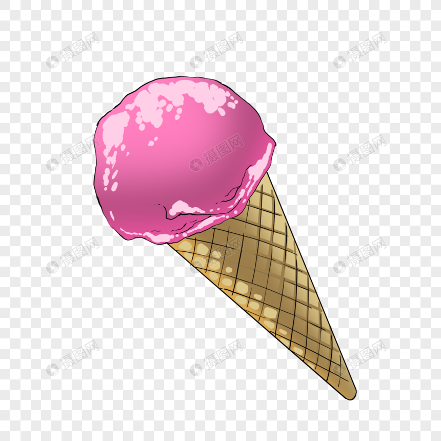 粉色甜筒冰糕图片