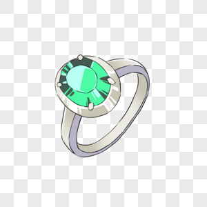 绿水晶戒指戒指手绘水晶高清图片