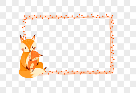 狐狸方形矢量边框图片