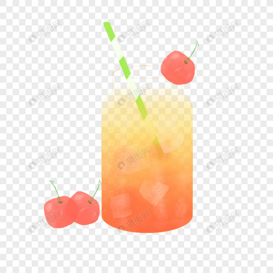 夏日冷饮系列之橙子樱桃汁图片