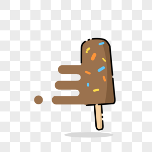 简约夏季手绘卡通巧克力冰淇淋免抠图片素材图片