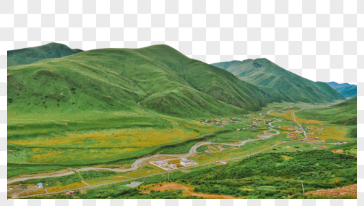 甘孜金马草原的雨季风景图片