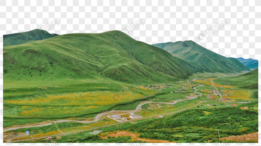 甘孜金马草原的雨季风景图片