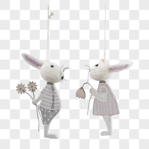 毛织公仔情侣兔子图片
