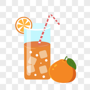 夏天清凉冰镇饮料饮品果汁橙汁高清图片