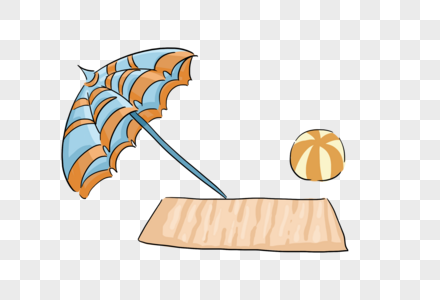 海边太阳伞休闲阳光浴高清图片