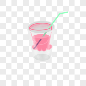 粉色猫抓杯饮料高清图片