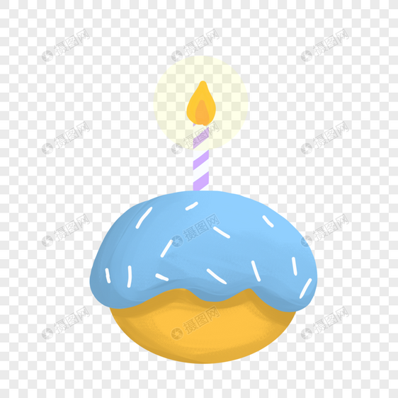 六一儿童节蛋糕甜品蜡烛蓝色色手绘装饰图案图片