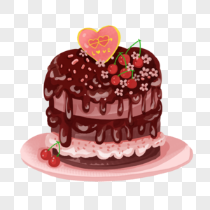 樱桃爱心蛋糕图片