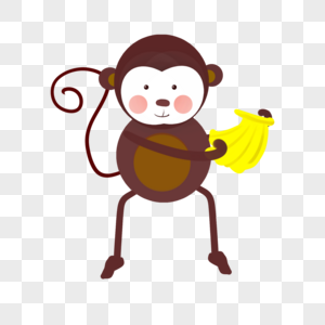 12生肖卡通猴  拿香蕉的猴子图片