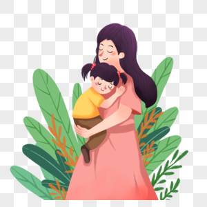 母亲节拥抱妈妈图片素材